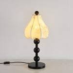 Roselle Bloom Table Lamp – Floral Shade with Walnut Wood Base