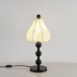Roselle Bloom Table Lamp – Floral Shade with Walnut Wood Base