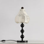Roselle Bloom Table Lamp – Floral Shade with Walnut Wood Base