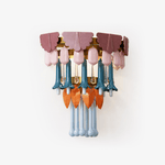 Roselle Ceramic Fringe Wall Sconce in Pastel Hues with Brass Accents