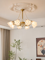 Rosemarie Bloom Chandelier – Hand-Blown Glass & Pearl Luxury Pendant Light