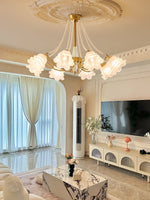 Rosemarie Bloom Chandelier – Hand-Blown Glass & Pearl Luxury Pendant Light