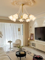Rosemarie Bloom Chandelier – Hand-Blown Glass & Pearl Luxury Pendant Light