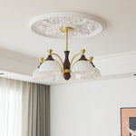 Rosetta Chandelier — Modern Brass and Glass Pendant Light for Dining Room and Living Room