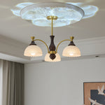 Rosetta Chandelier — Modern Brass and Glass Pendant Light for Dining Room and Living Room