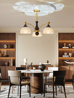 Rosetta Chandelier — Modern Brass and Glass Pendant Light for Dining Room and Living Room