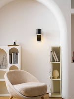 Cylinder Rechargeable Wall Sconce with 350° Rotation and Touch Dimmer