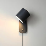Rotatable Cylinder Plug In Wall Lamp