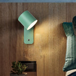 Cylinder Rechargeable Wall Sconce with 350° Rotation and Touch Dimmer
