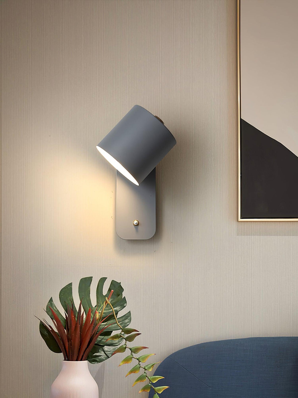 Rotatable Cylinder Plug In Wall Lamp