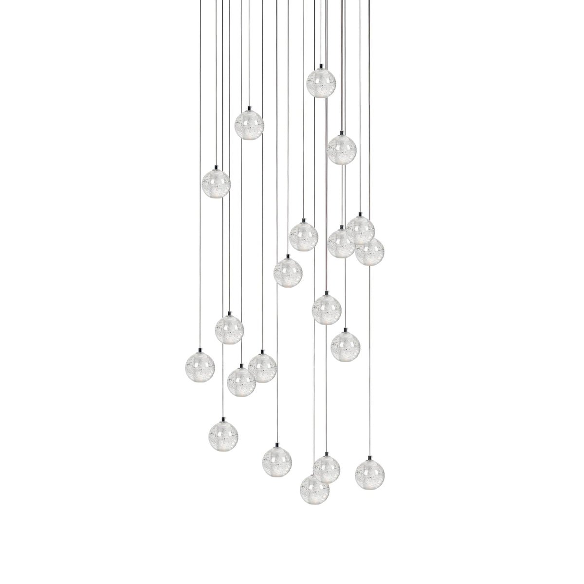 Crystal Ball Pendant Light – Chrome & Clear Glass Chandelier