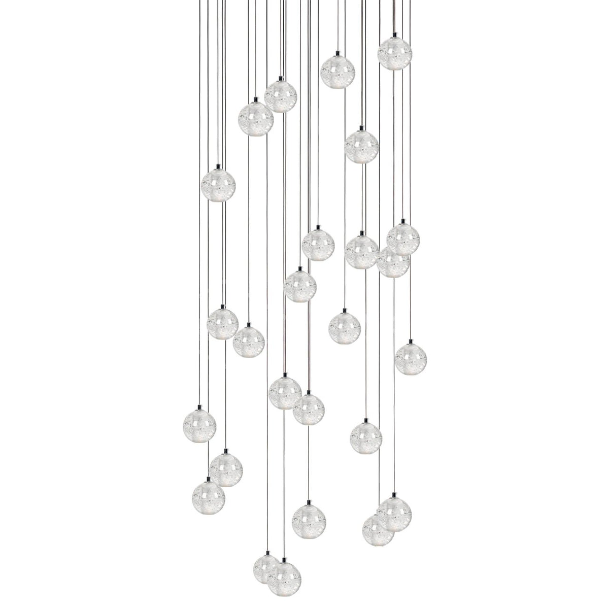 Crystal Ball Pendant Light – Chrome & Clear Glass Chandelier