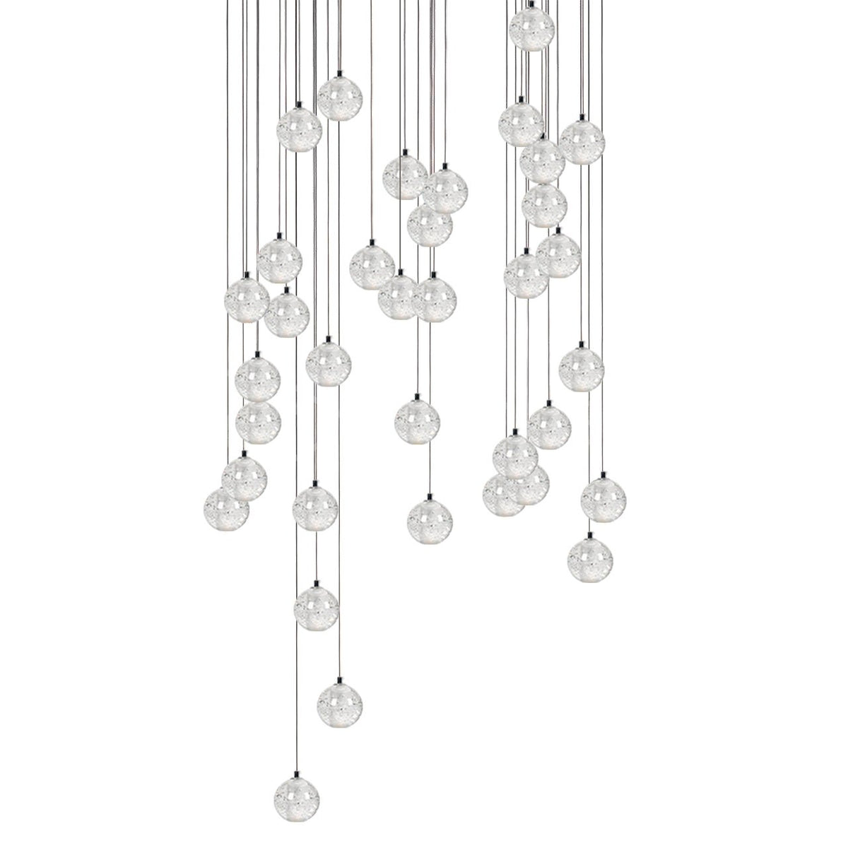 Crystal Ball Pendant Light – Chrome & Clear Glass Chandelier