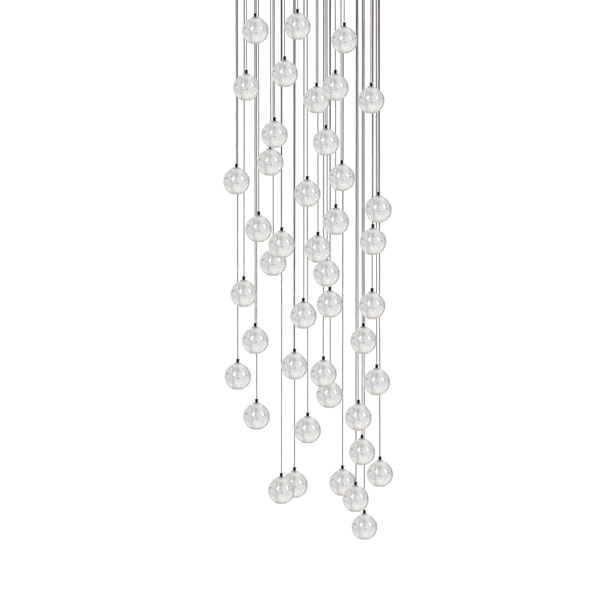 Crystal Ball Pendant Light – Chrome & Clear Glass Chandelier
