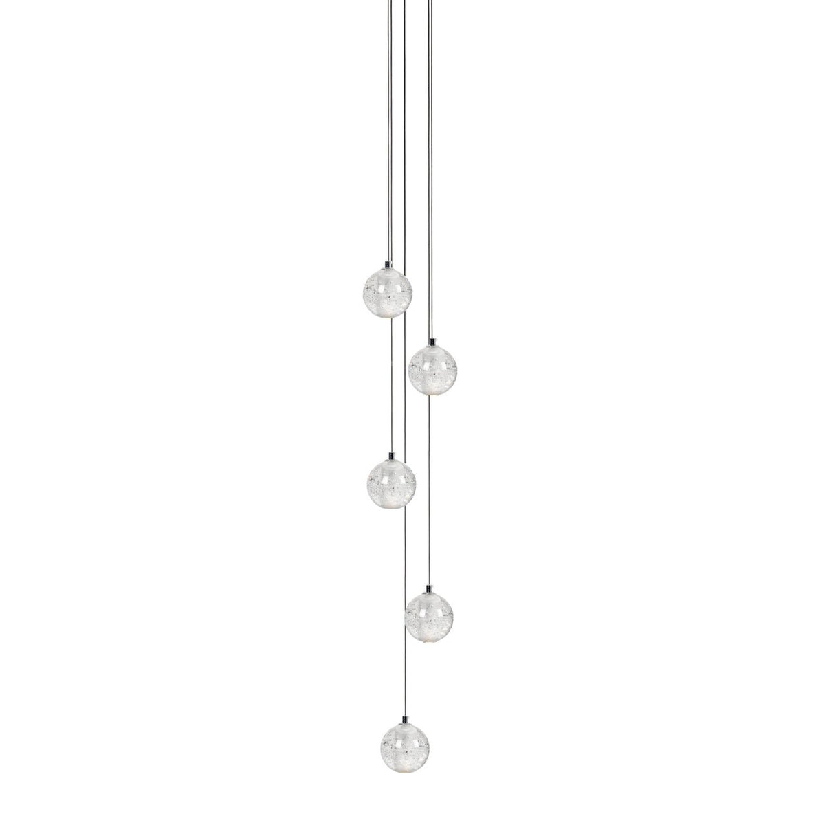 Crystal Ball Pendant Light – Chrome & Clear Glass Chandelier