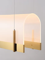 Modern Gold LED Arch Chandelier for Dining Room and Living Space