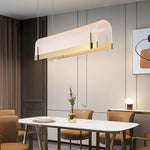 Modern Gold LED Arch Chandelier for Dining Room and Living Space