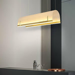 Modern Gold LED Arch Chandelier for Dining Room and Living Space