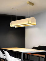 Modern Gold LED Arch Chandelier for Dining Room and Living Space