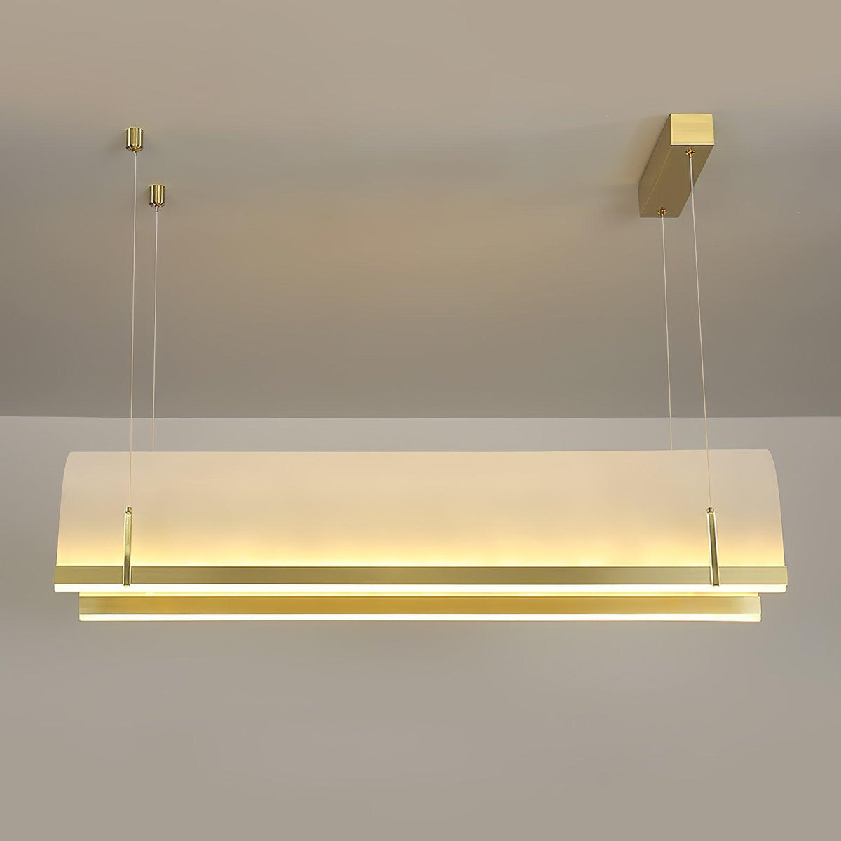 Modern Gold LED Arch Chandelier for Dining Room and Living Space
