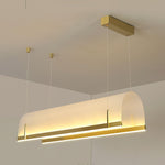 Modern Gold LED Arch Chandelier for Dining Room and Living Space