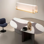 Modern Gold LED Arch Chandelier for Dining Room and Living Space