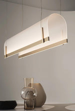 Modern Gold LED Arch Chandelier for Dining Room and Living Space