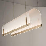 Modern Gold LED Arch Chandelier for Dining Room and Living Space