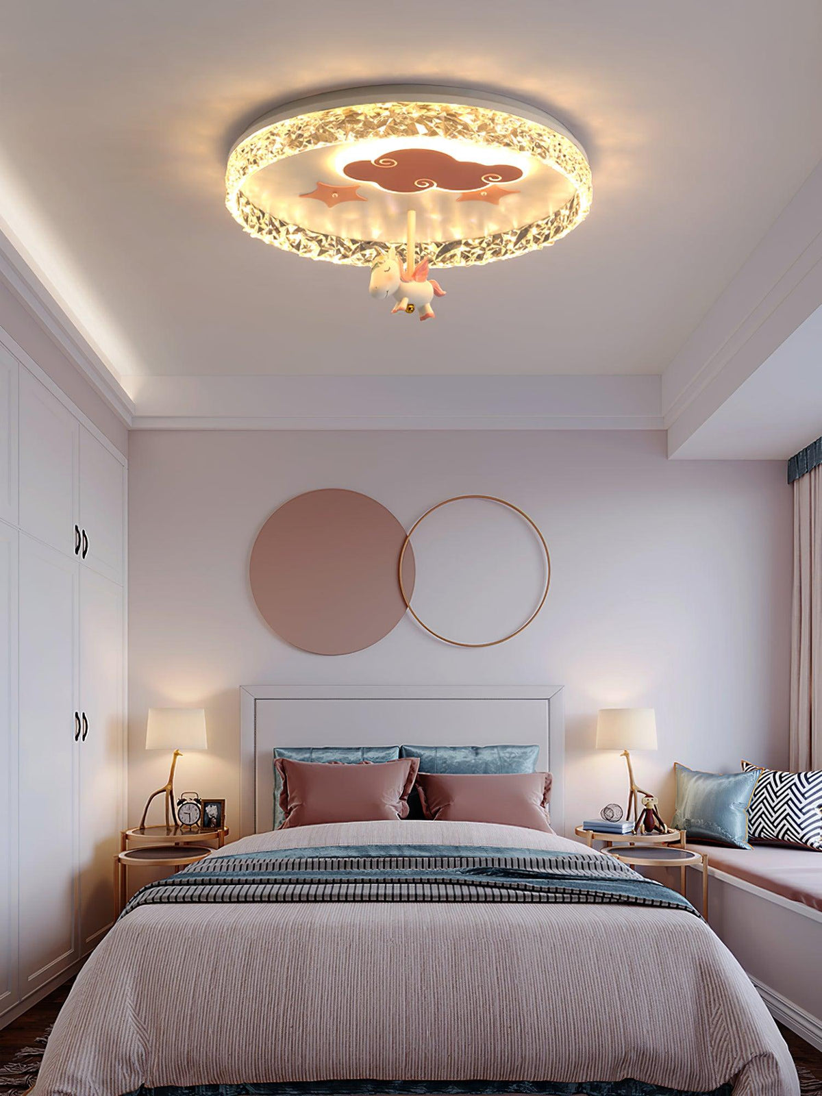 Round Carousel Childrens Ceiling Lamp