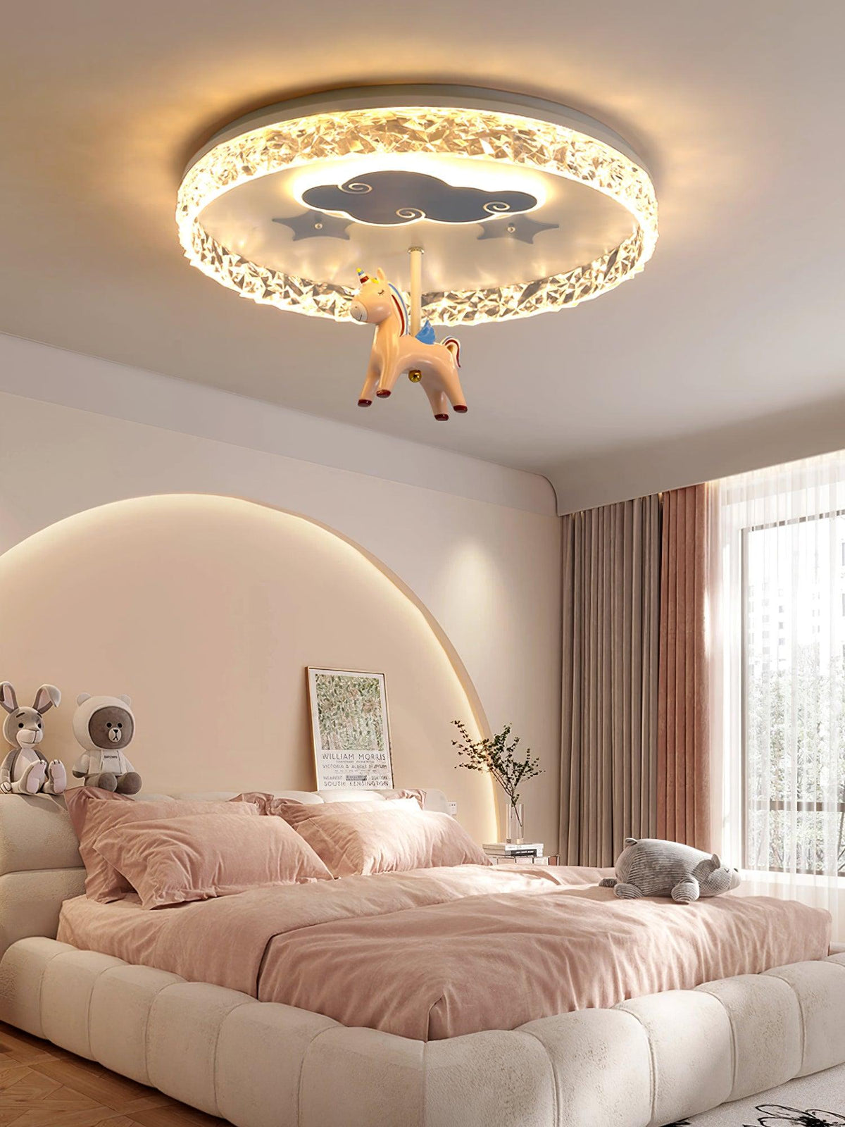 Round Carousel Childrens Ceiling Lamp