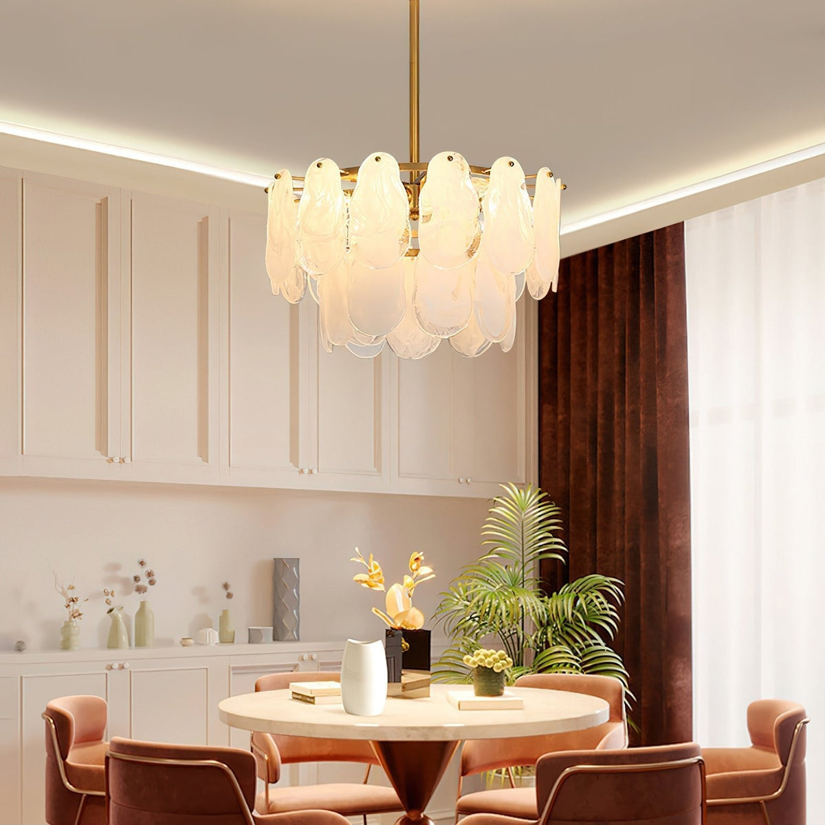 Round Cloud Glass Pendant Light
