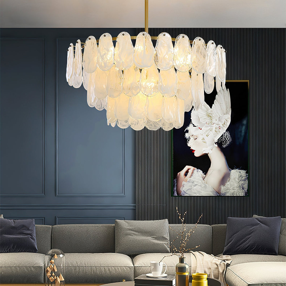 Round Cloud Glass Pendant Light