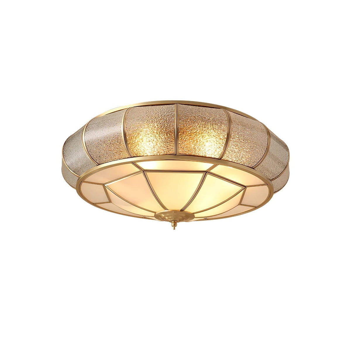 Round Textured Glass Ceiling Light