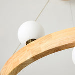 Round Wood Ring Pendant Light