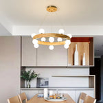 Round Wood Ring Pendant Light