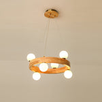 Round Wood Ring Pendant Light