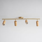 Rowan Ceiling Light in Walnut and Brass, Modern Track Lighting