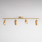 Rowan Ceiling Light in Walnut and Brass, Modern Track Lighting