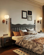 Rowan Bead Wall Sconce – Modern Wood & Glass Wall Light