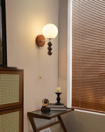 Rowan Bead Wall Sconce – Modern Wood & Glass Wall Light