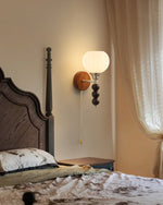 Rowan Bead Wall Sconce – Modern Wood & Glass Wall Light