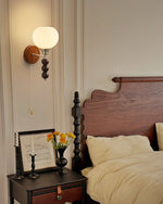 Rowan Bead Wall Sconce – Modern Wood & Glass Wall Light