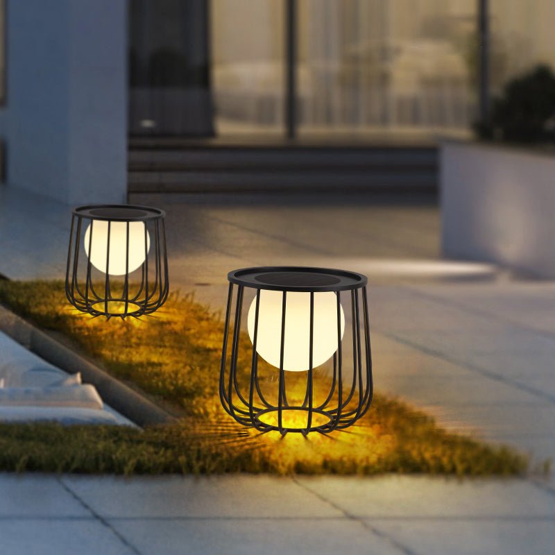 Rowan Cage Solar Lantern – Modern Outdoor Portable Lamp