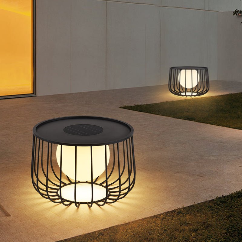 Rowan Cage Solar Lantern – Modern Outdoor Portable Lamp