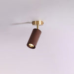 Rowan Ceiling Light in Walnut and Brass, Modern Track Lighting