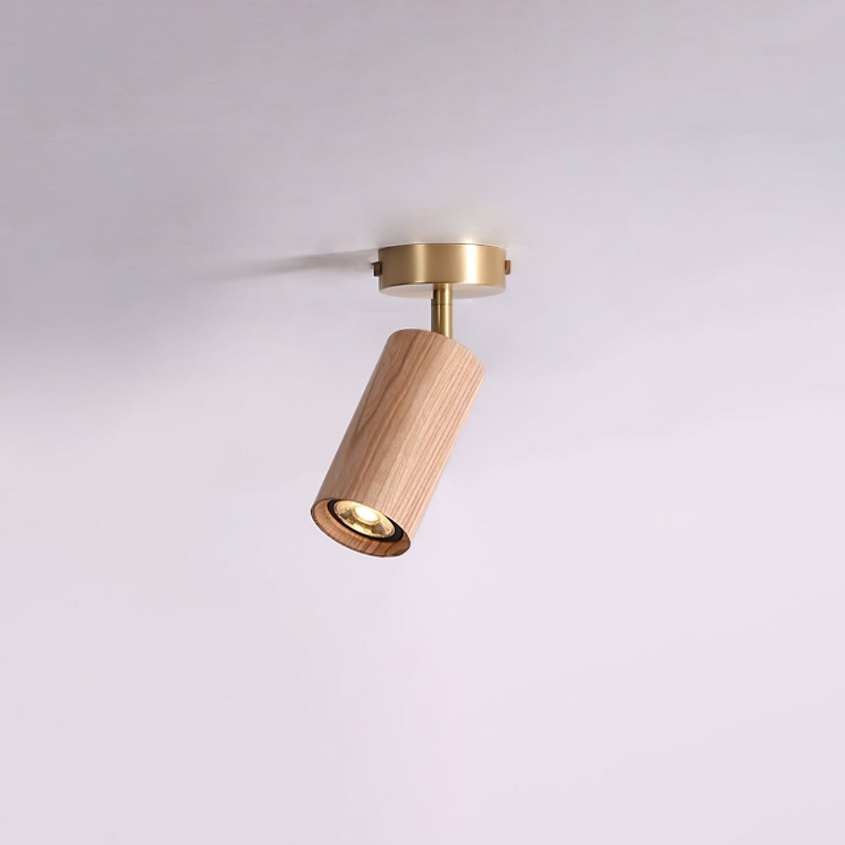 Rowan Ceiling Light in Walnut and Brass, Modern Track Lighting