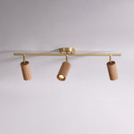 Rowan Ceiling Light in Walnut and Brass, Modern Track Lighting