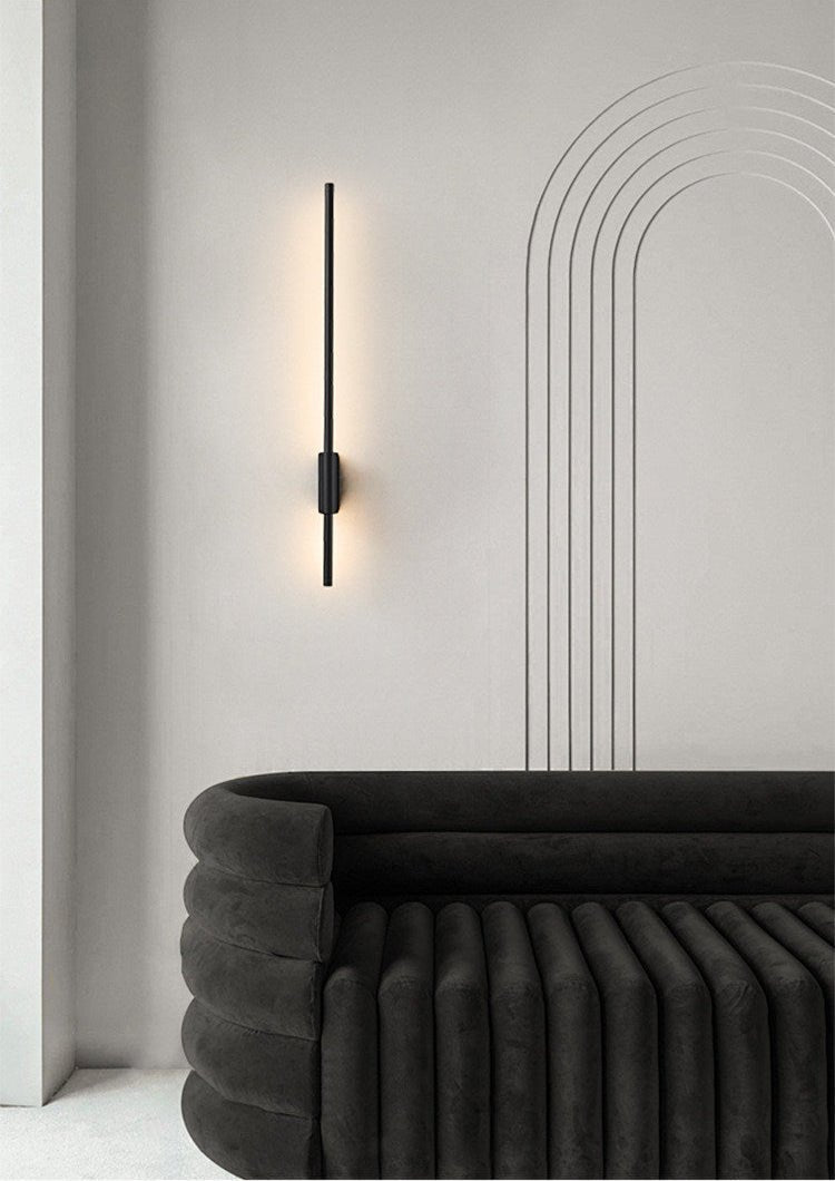 Rowan Linear LED Wall Sconce in Black, Modern Minimalist Architectural Lighting