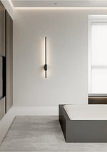 Rowan Linear LED Wall Sconce in Black, Modern Minimalist Architectural Lighting