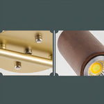 Rowan Ceiling Light in Walnut and Brass, Modern Track Lighting